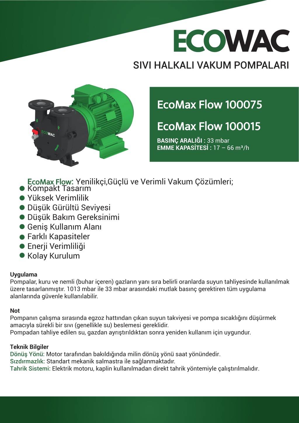 PPT - ECOWAC Akışı 100075 – 100015 | Monoblok Sıvı Halkalı Vakum ...
