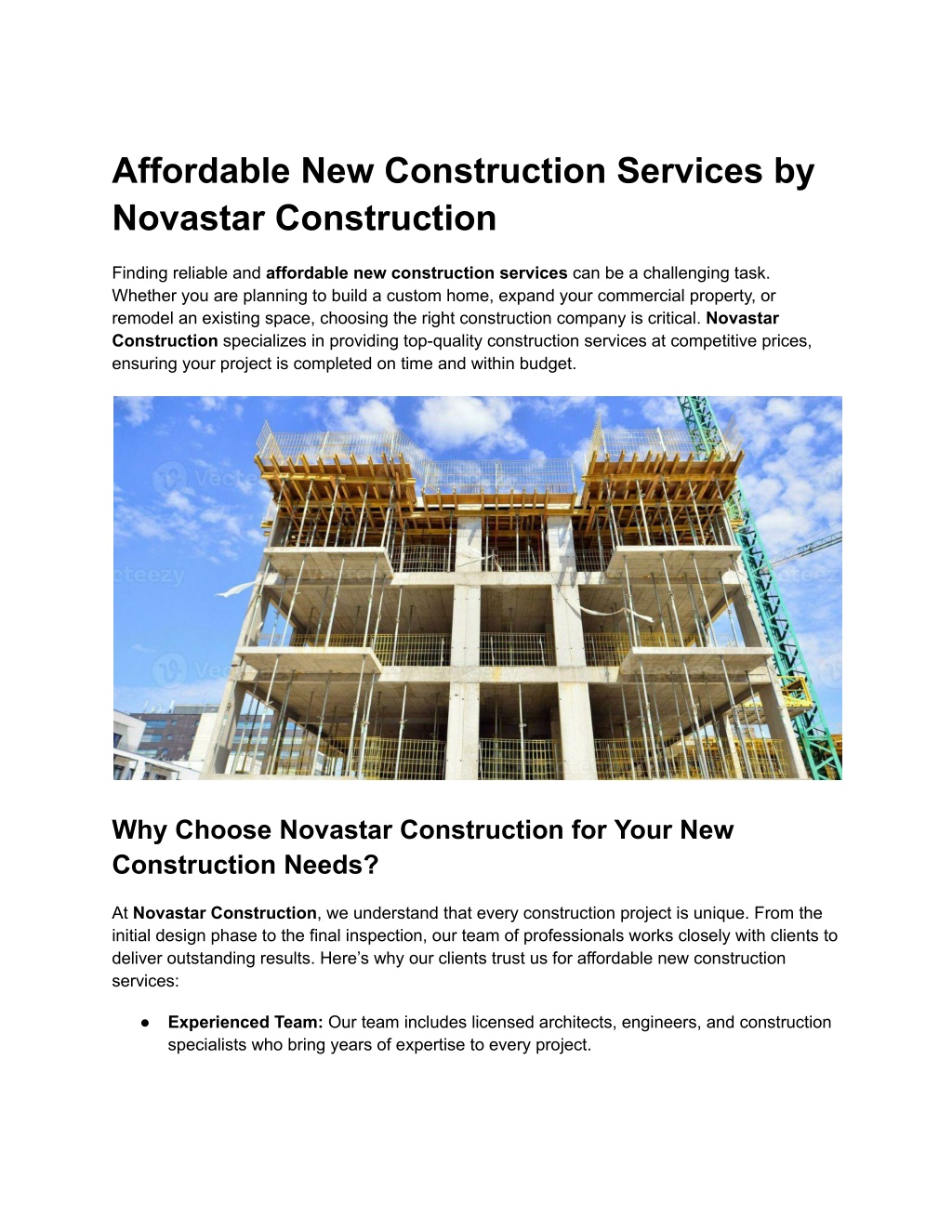 PPT - Affordable New Construction Services by Novastar Construction ...