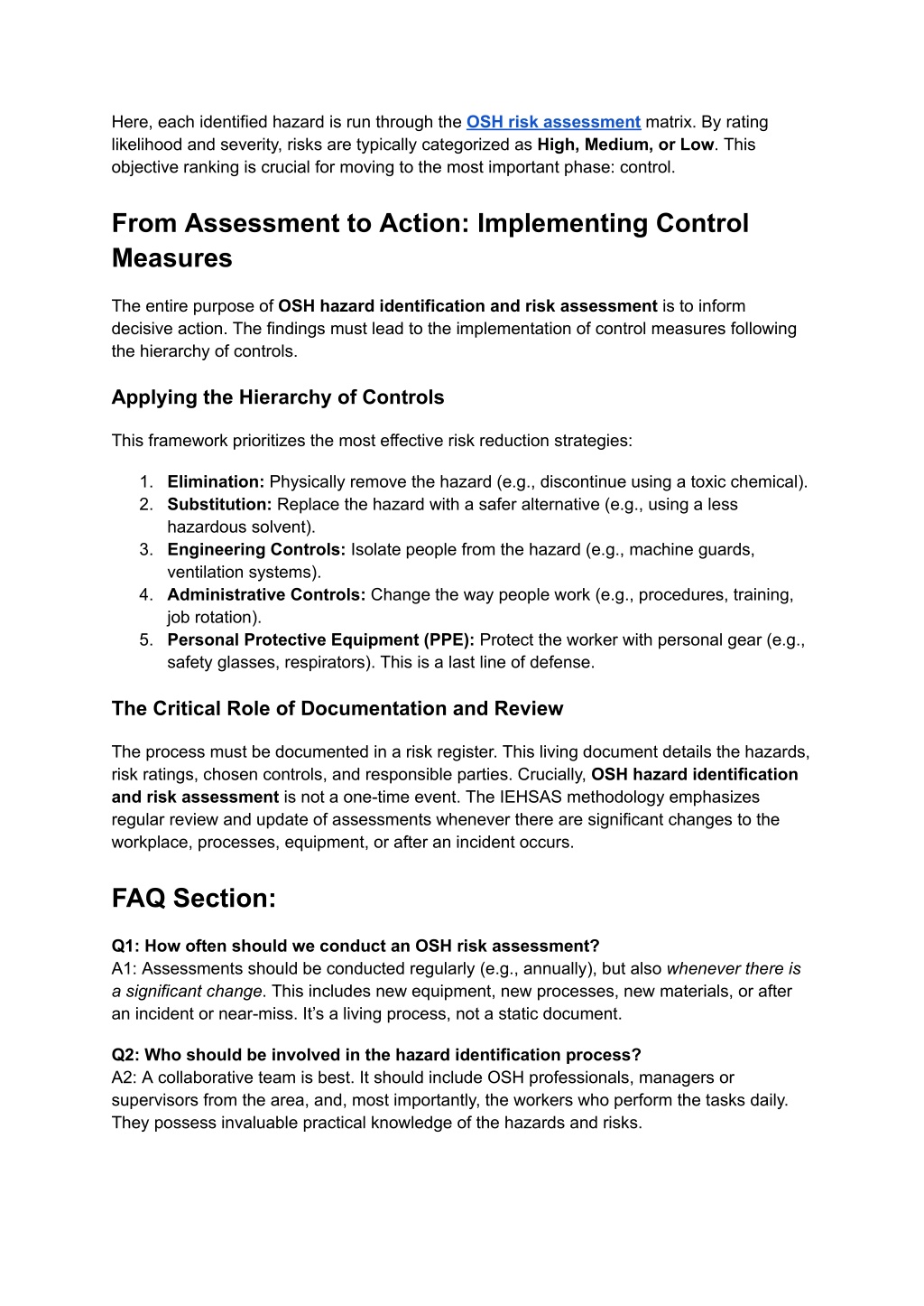 PPT - Master OSH Hazard Identification and Risk Assessment for Safety ...