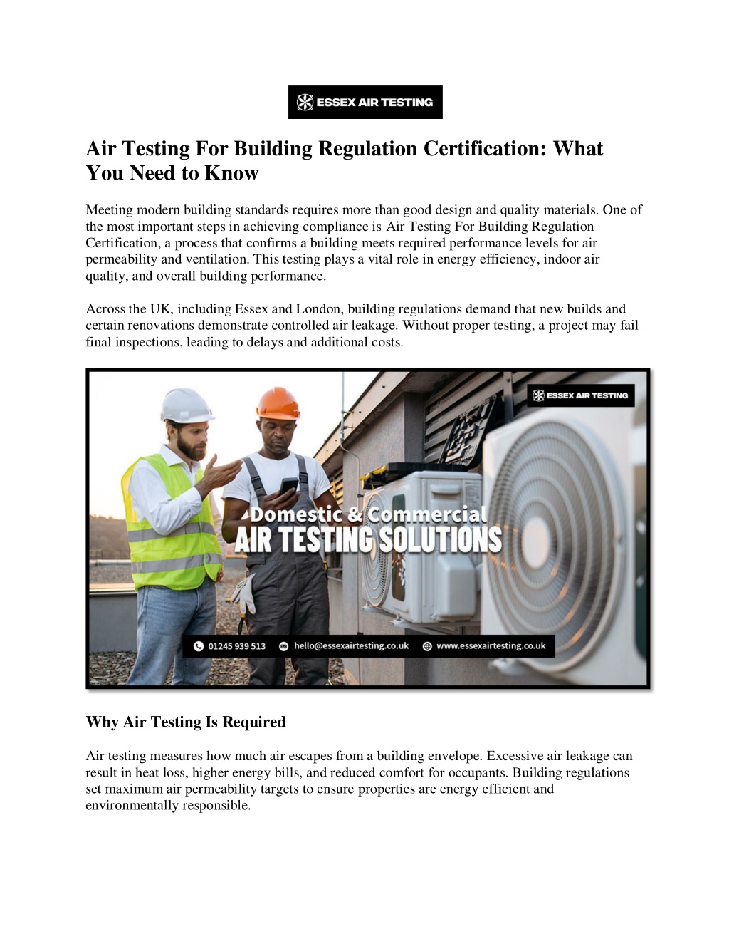 PPT - Air Testing For Building Regulation Certification: What You Need ...