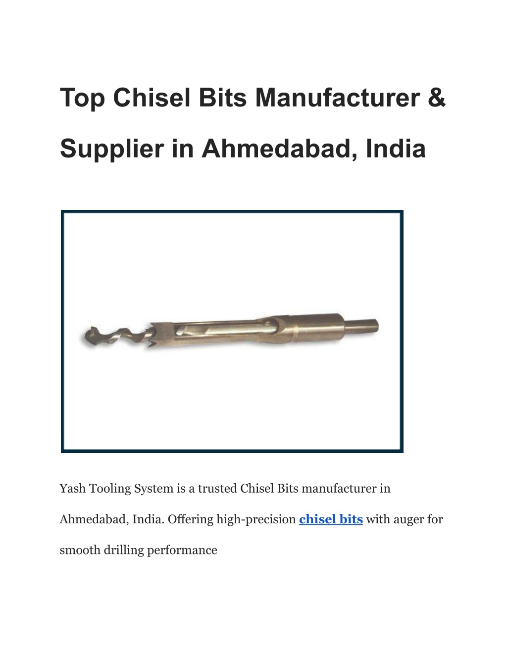 PPT - Top Chisel Bits Manufacturer & Supplier in Ahmedabad, India ...