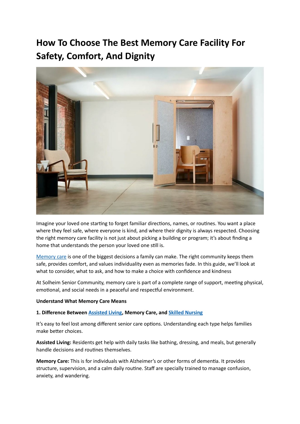 PPT - How To Choose The Best Memory Care Facility For Safety, Comfort ...