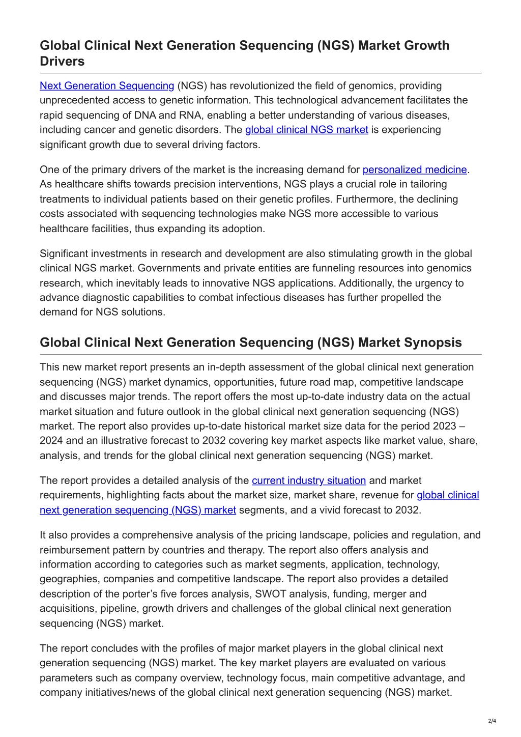 PPT - Clinical Next Generation Sequencing NGS Market 2025 2032 ...