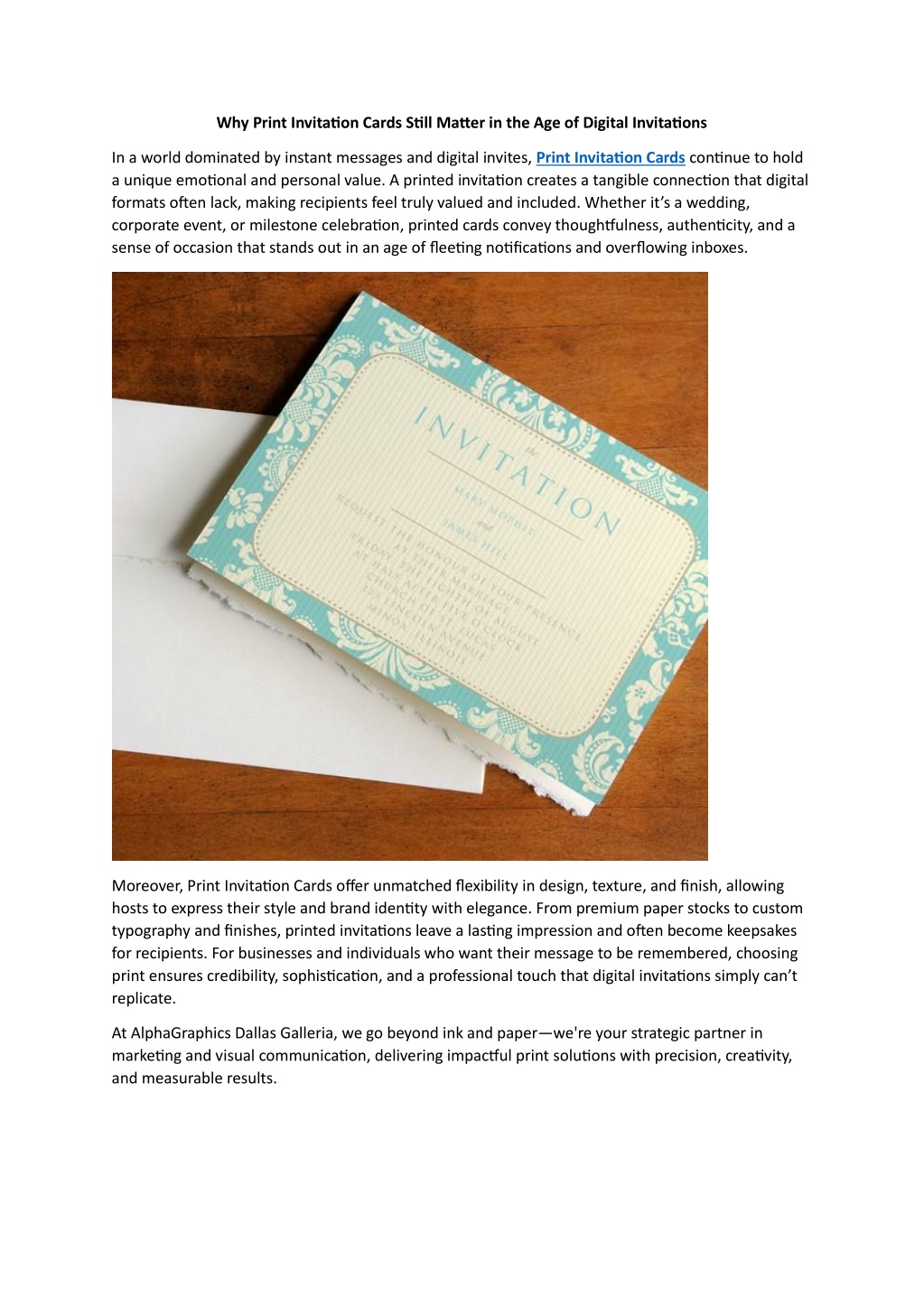 PPT - Why Print Invitation Cards Still Matter in the Age of Digital ...