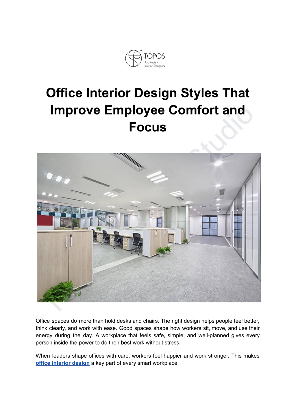 PPT - Office Interior Design Styles That Improve Employee Comfort and ...