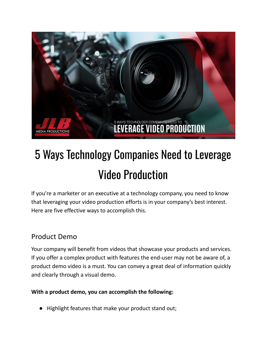 PPT - 5 Ways Technology Companies Need to Leverage Video Production ...