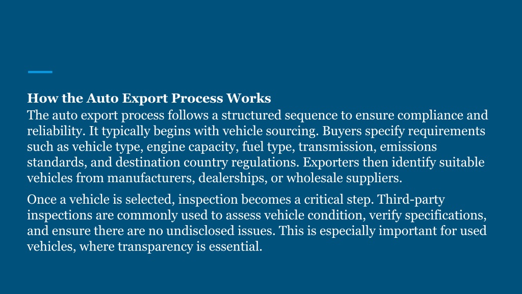 PPT - Auto Export: A Complete Guide to the Global Vehicle Export ...