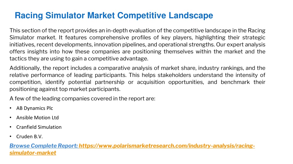 PPT - Racing Simulator Market PowerPoint Presentation, free download ...