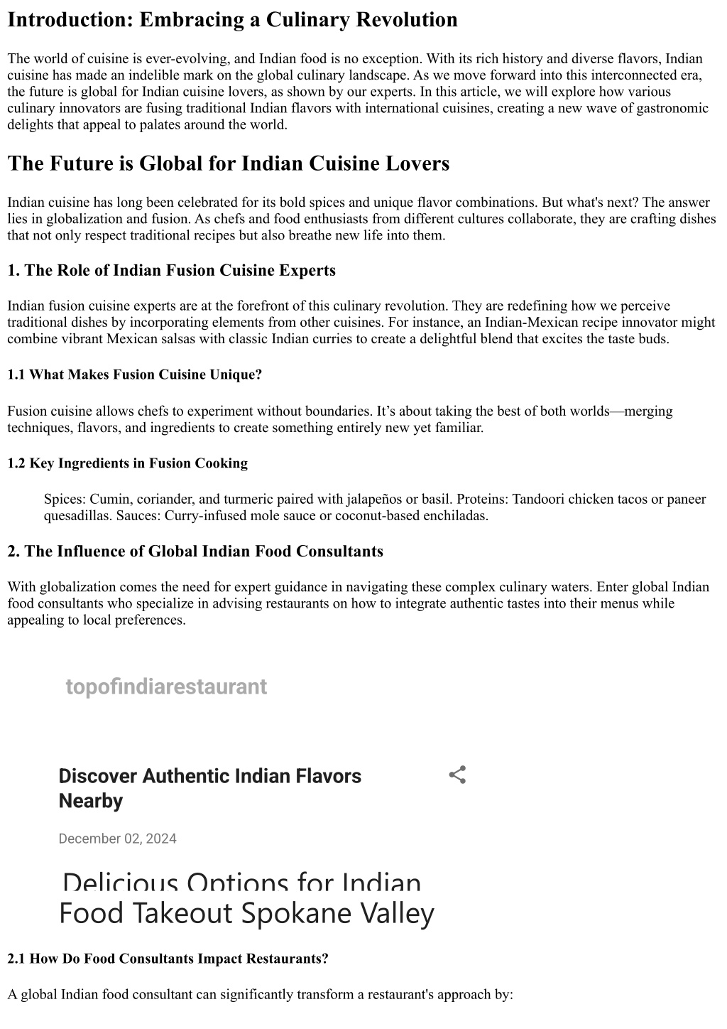 Culinary Introduction PPT - The Future is Global for Indian Cuisine Lovers, as Shown by Our ...