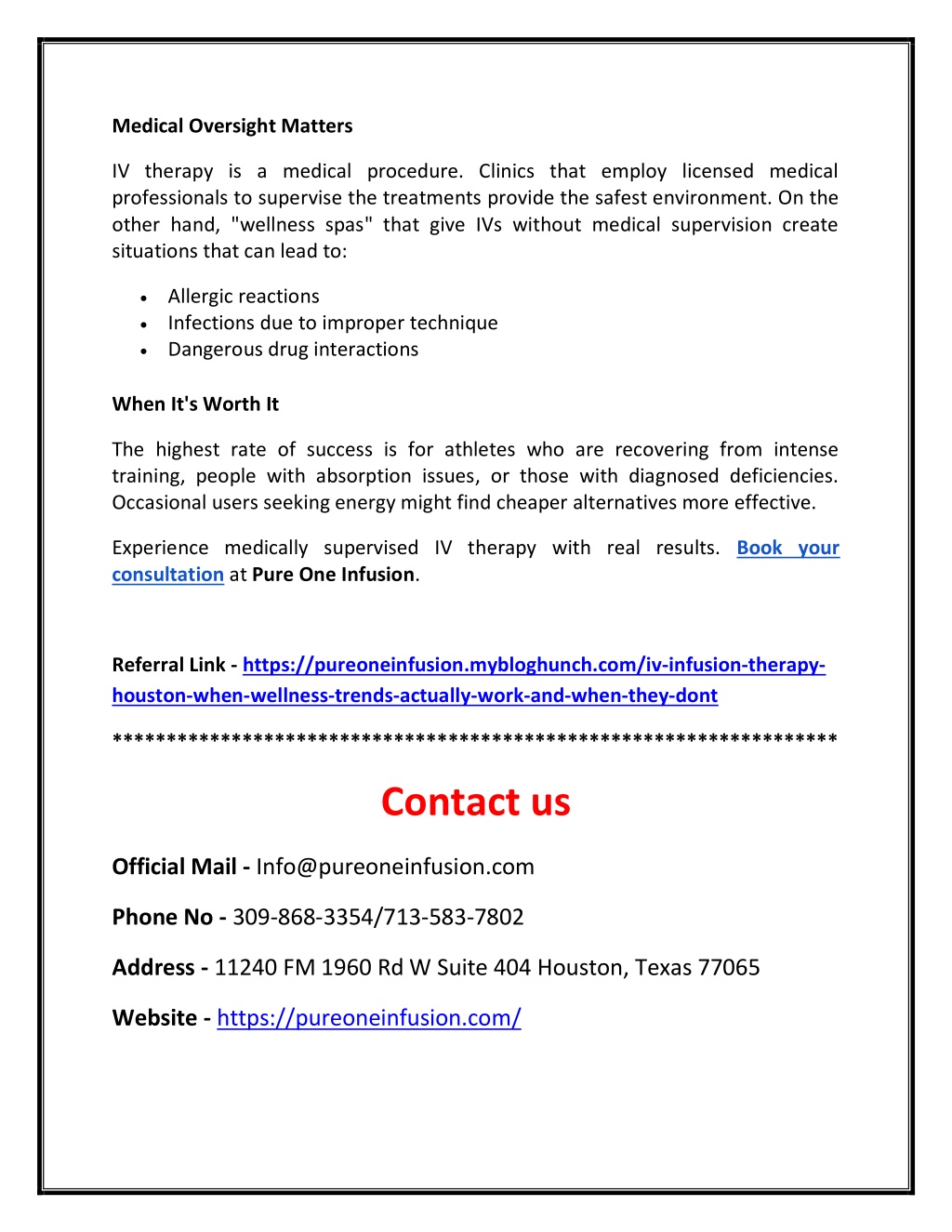 PPT - IV Infusion Therapy Houston- When Wellness Trends Actually Work ...