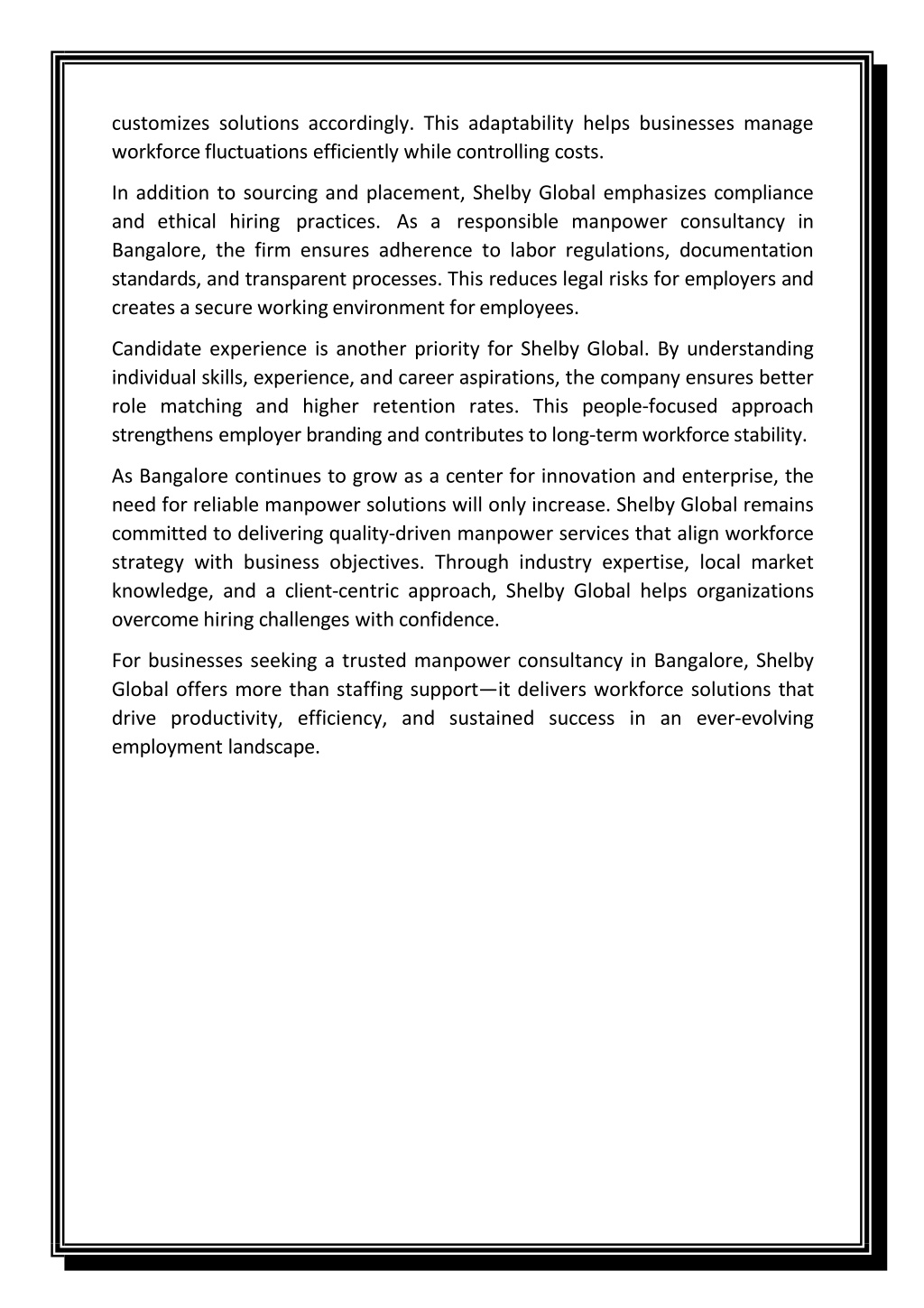 PPT - Manpower Consultancy Bangalore - How Shelby Global Supports ...