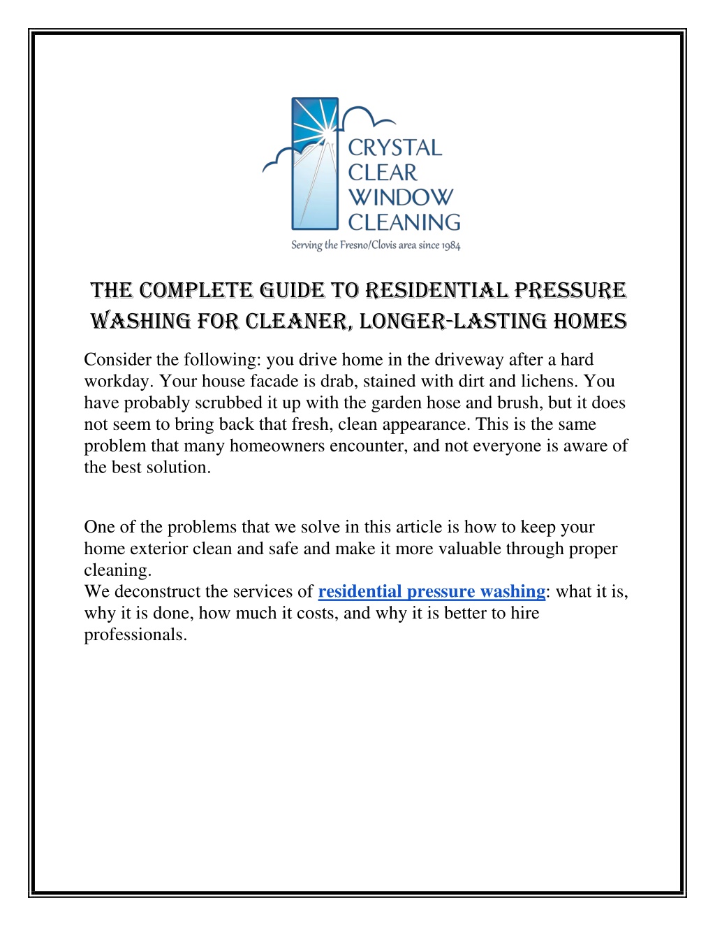 PPT - The Complete Guide to Residential Pressure Washing for Cleaner ...