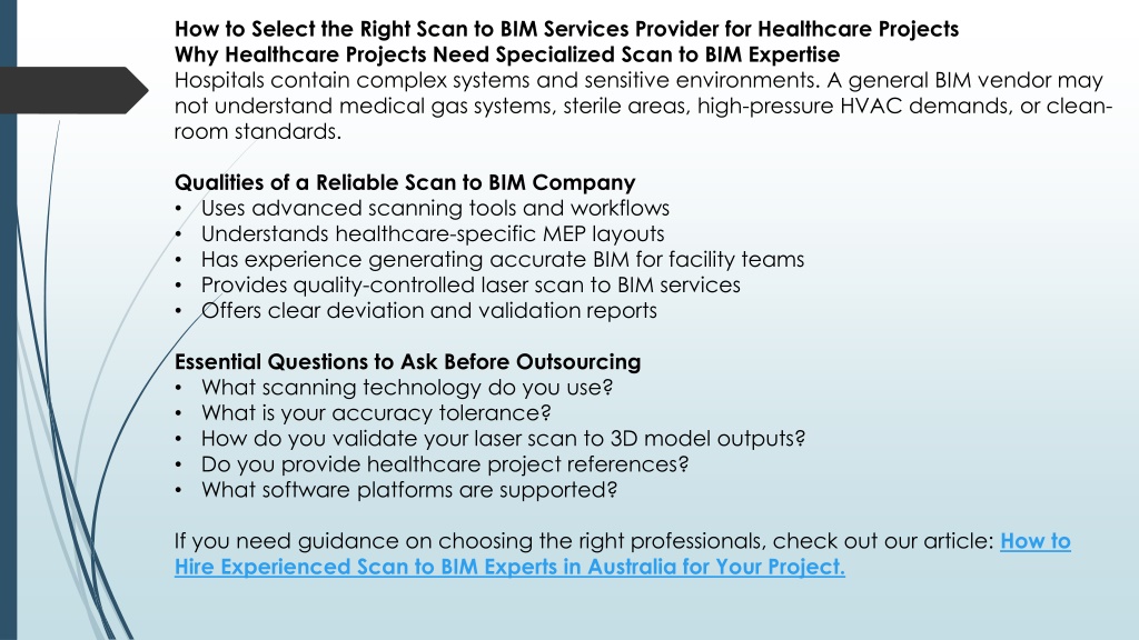 PPT - How Scan to BIM is Transforming Healthcare Facility Management ...