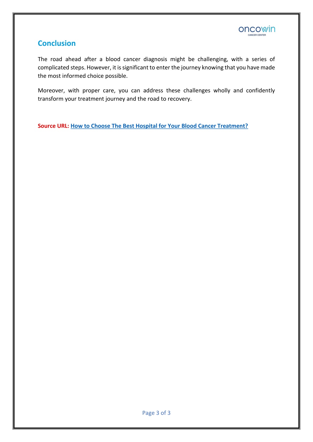 PPT - How to Choose The Best Hospital for Your Blood Cancer Treatment ...