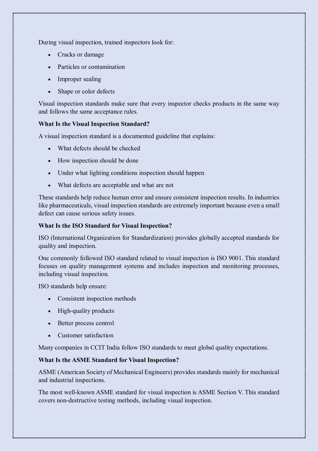 Visual Inspection First Images PPT - CCIT India & Visual Inspection Standards - A Simple Guide for ...