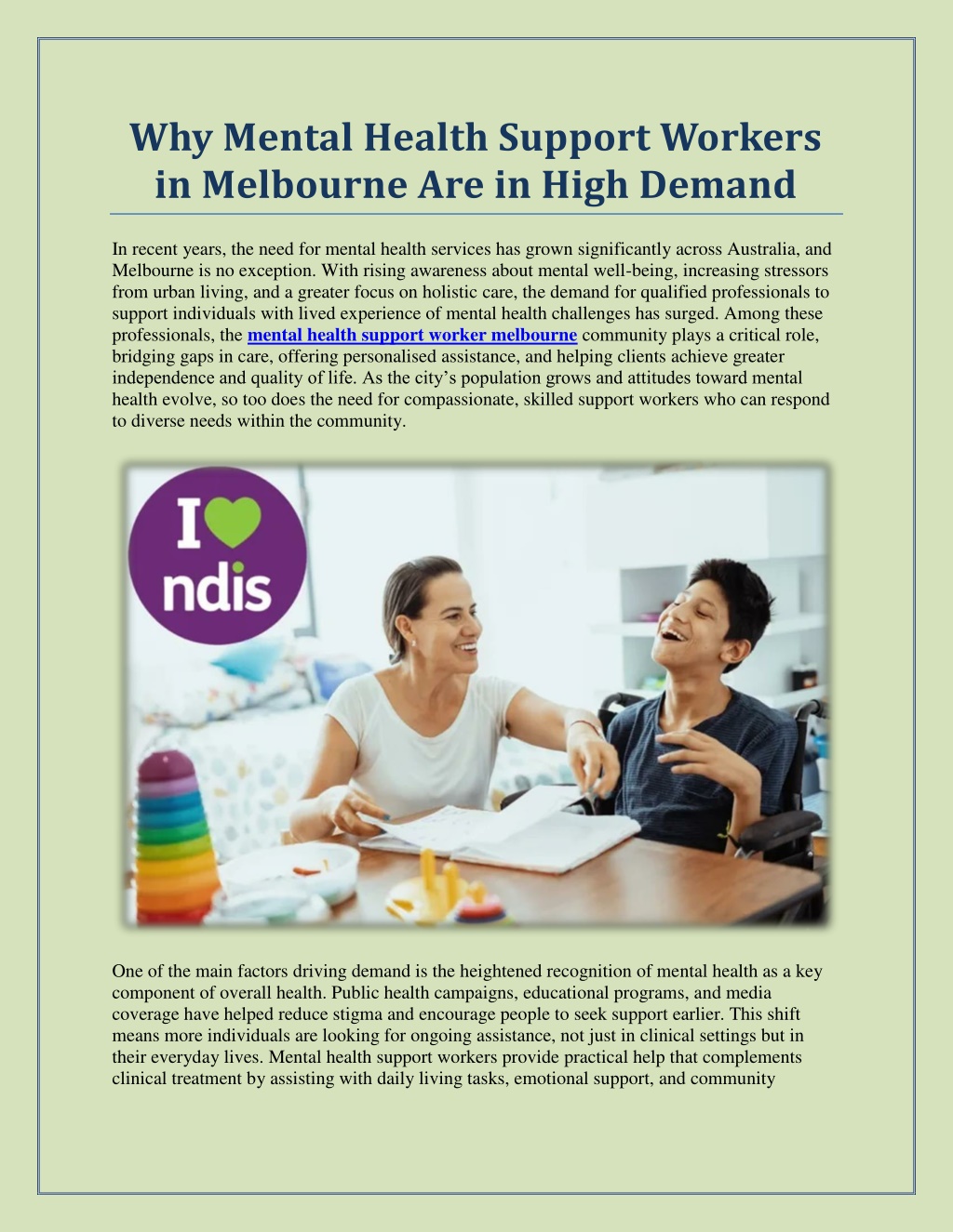 PPT - Why Mental Health Support Workers in Melbourne Are in High Demand ...