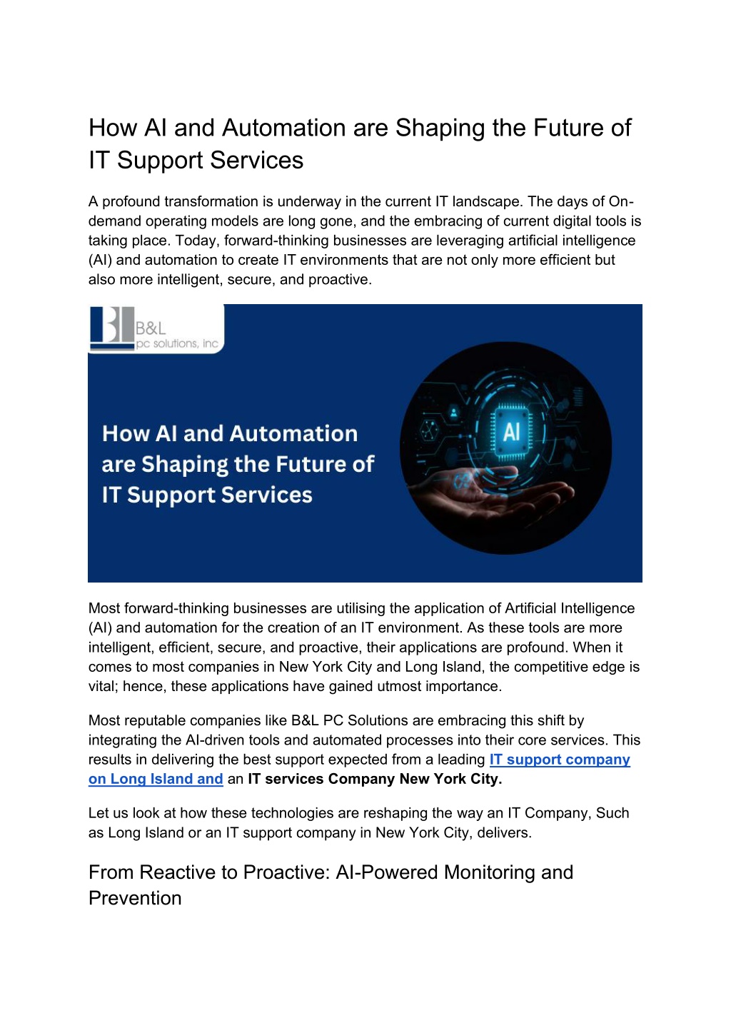 PPT - How AI and Automation are Shaping the Future of IT Support ...
