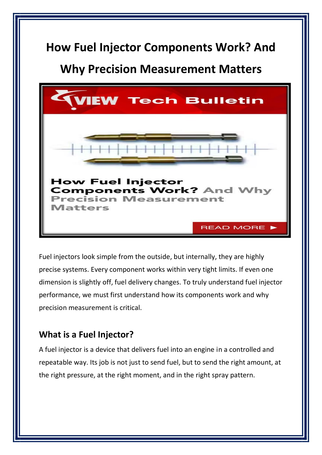 Precision Fuel Components PPT - How Fuel Injector Components Work And Why Precision Measurement ...
