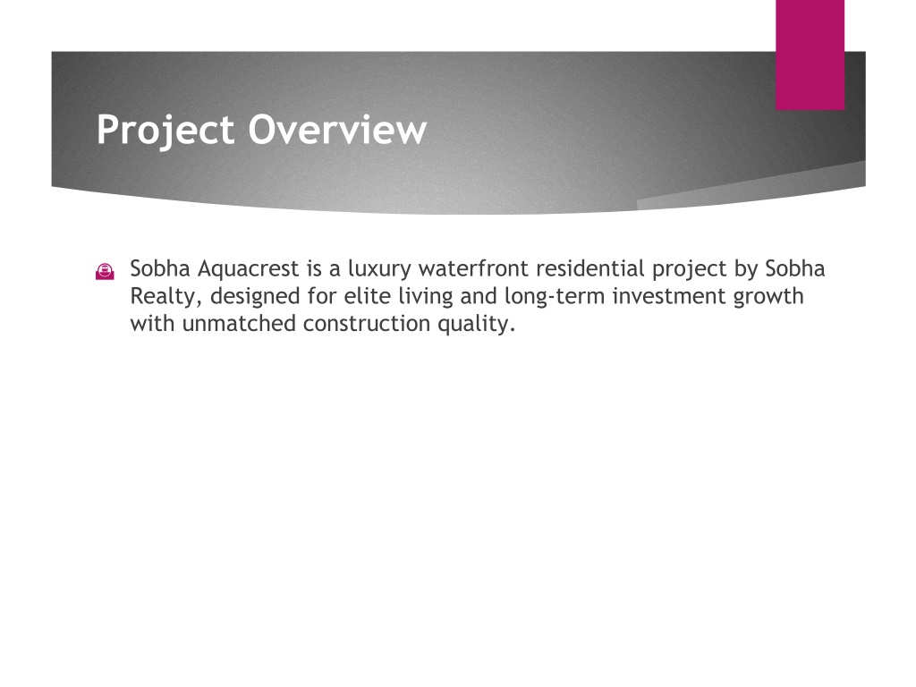 PPT - Sobha Aquacrest Dubai – Luxury Waterfront Apartments by Sobha ...