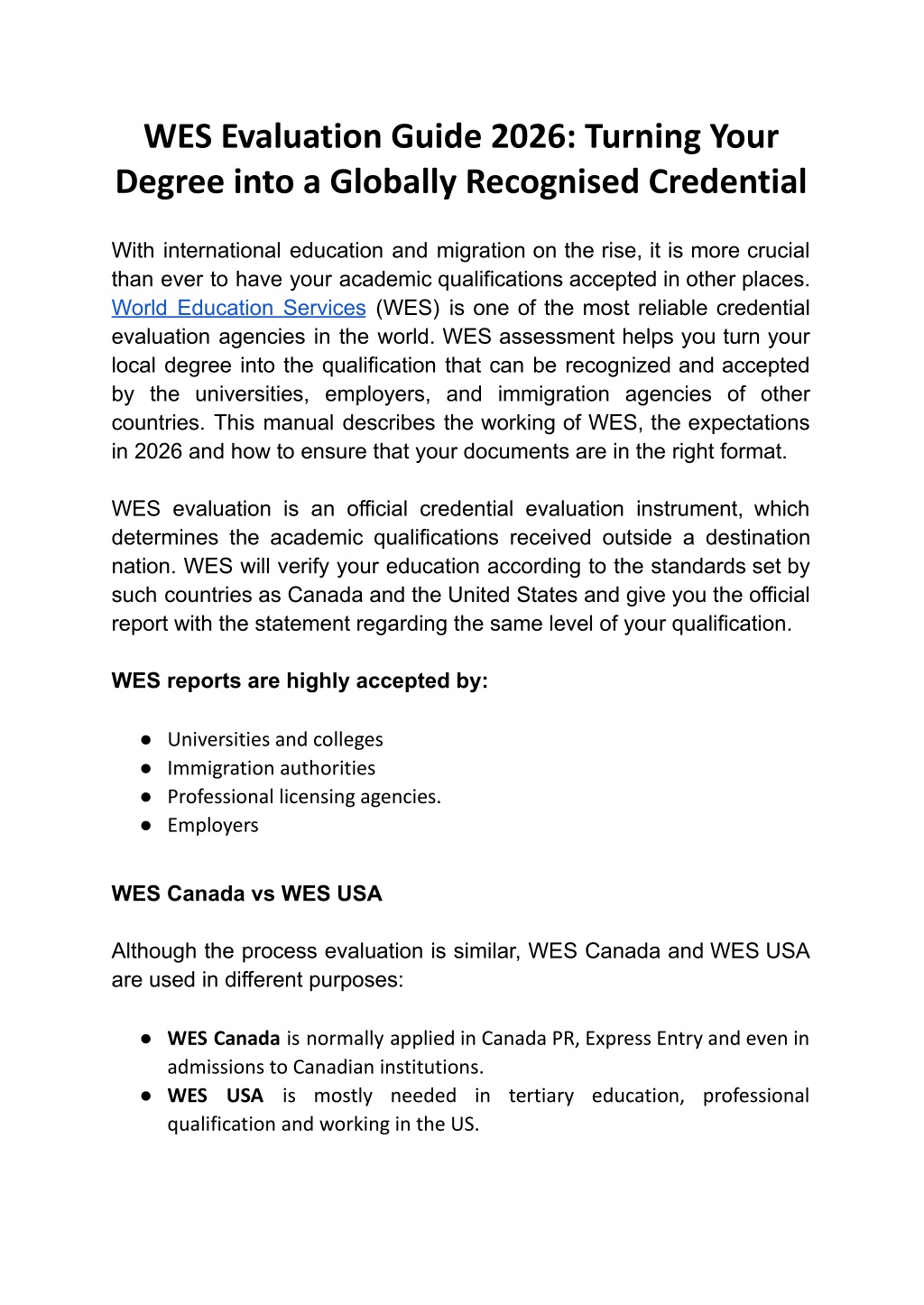 PPT - WES Evaluation Guide 2026_ Turning Your Degree into a Globally ...