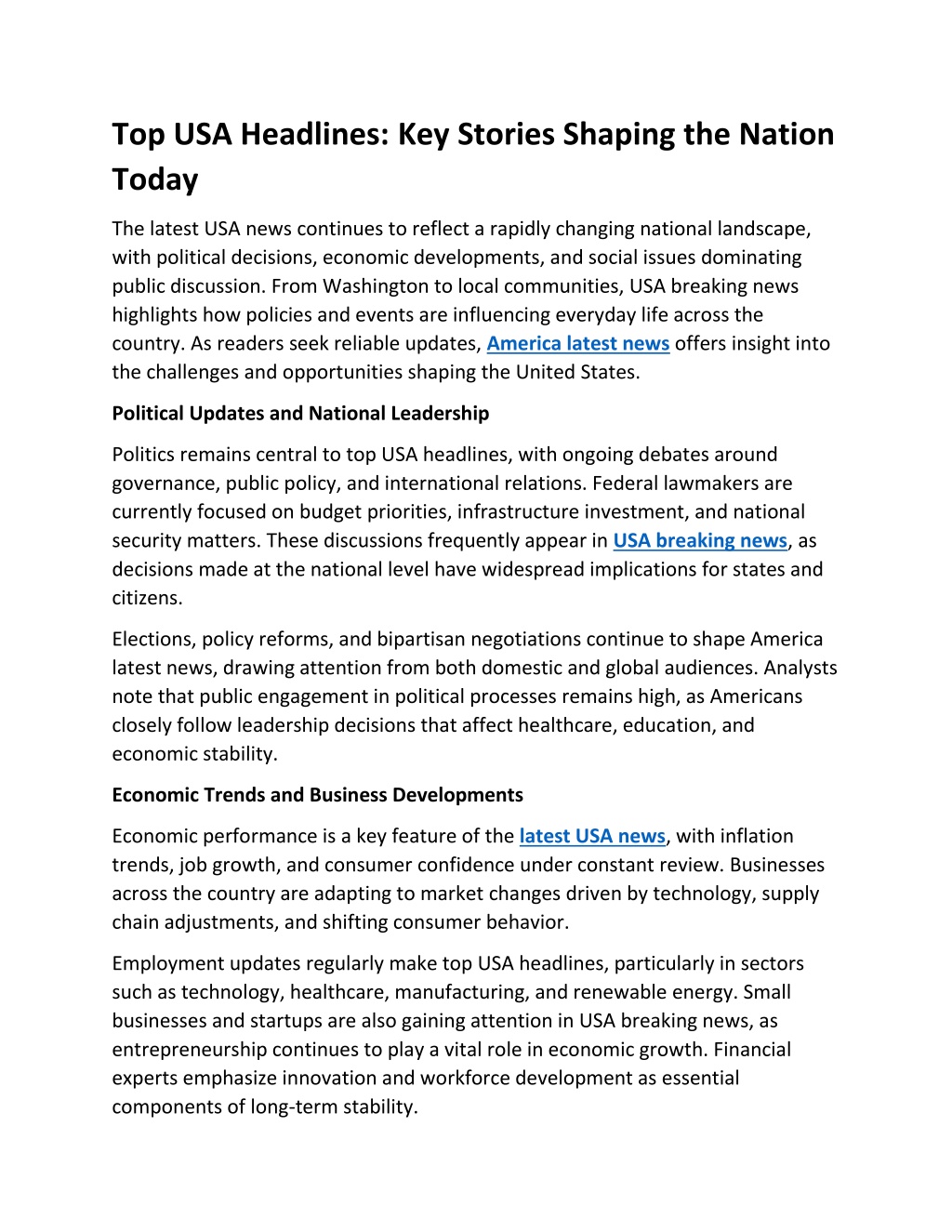Key Headlines PPT - Top USA Headlines: Key Stories Shaping the Nation Today ...