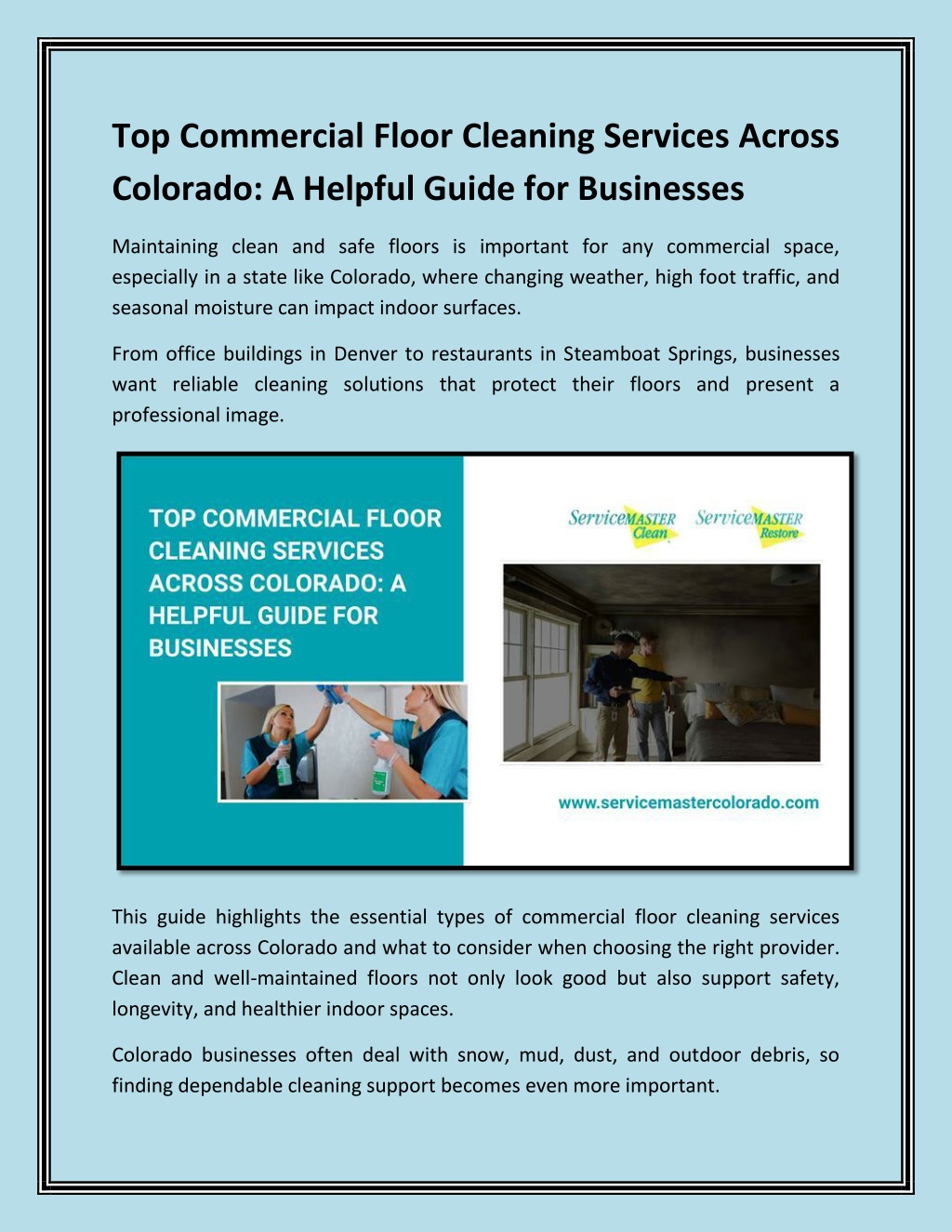 PPT - Top Commercial Floor Cleaning Services Across Colorado A Helpful ...