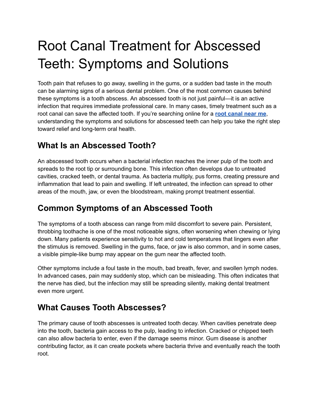 PPT - Root Canal Treatment for Abscessed Teeth_ Symptoms and Solutions ...