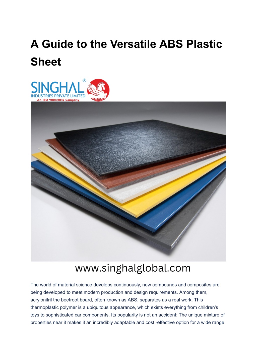 PPT - A Guide to the Versatile ABS Plastic Sheet PowerPoint ...