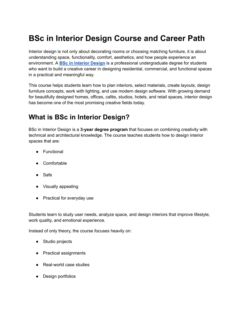 PPT - BSc in Interior Design Course Details and Career Scope PowerPoint ...