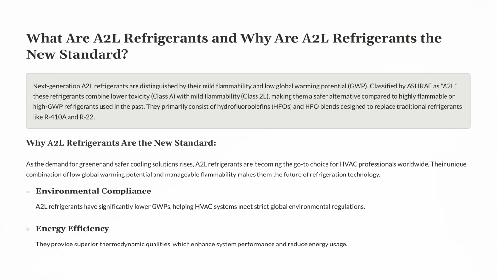 PPT - A2L Refrigerants: What Every HVAC Professional Needs to Know ...
