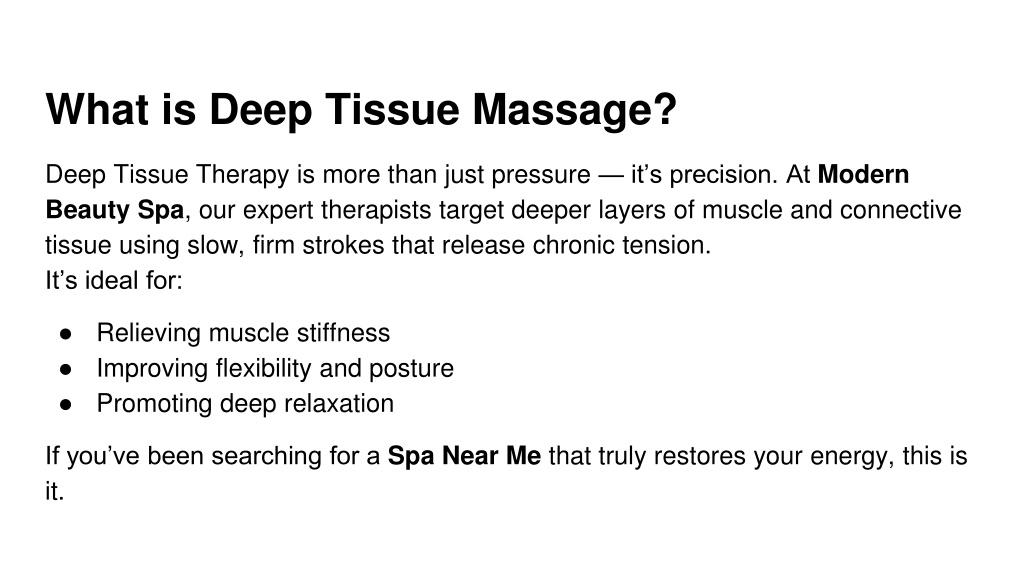 PPT - Benefits of Deep Tissue Massage for Stress, Anxiety, and Mental ...