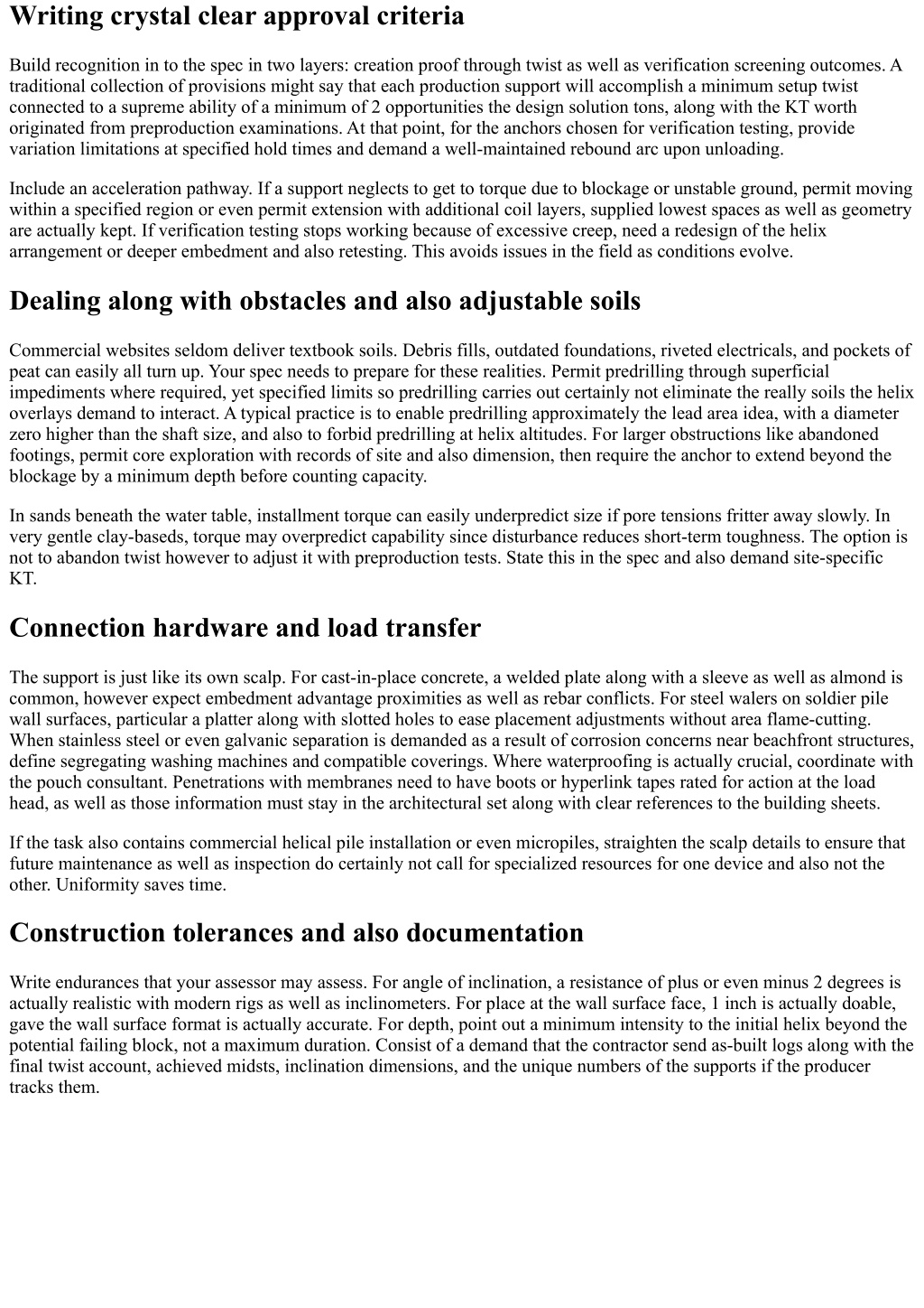 Write Crystal PPT - How to Specify Helical Tieback Anchors in Commercial Style Papers ...