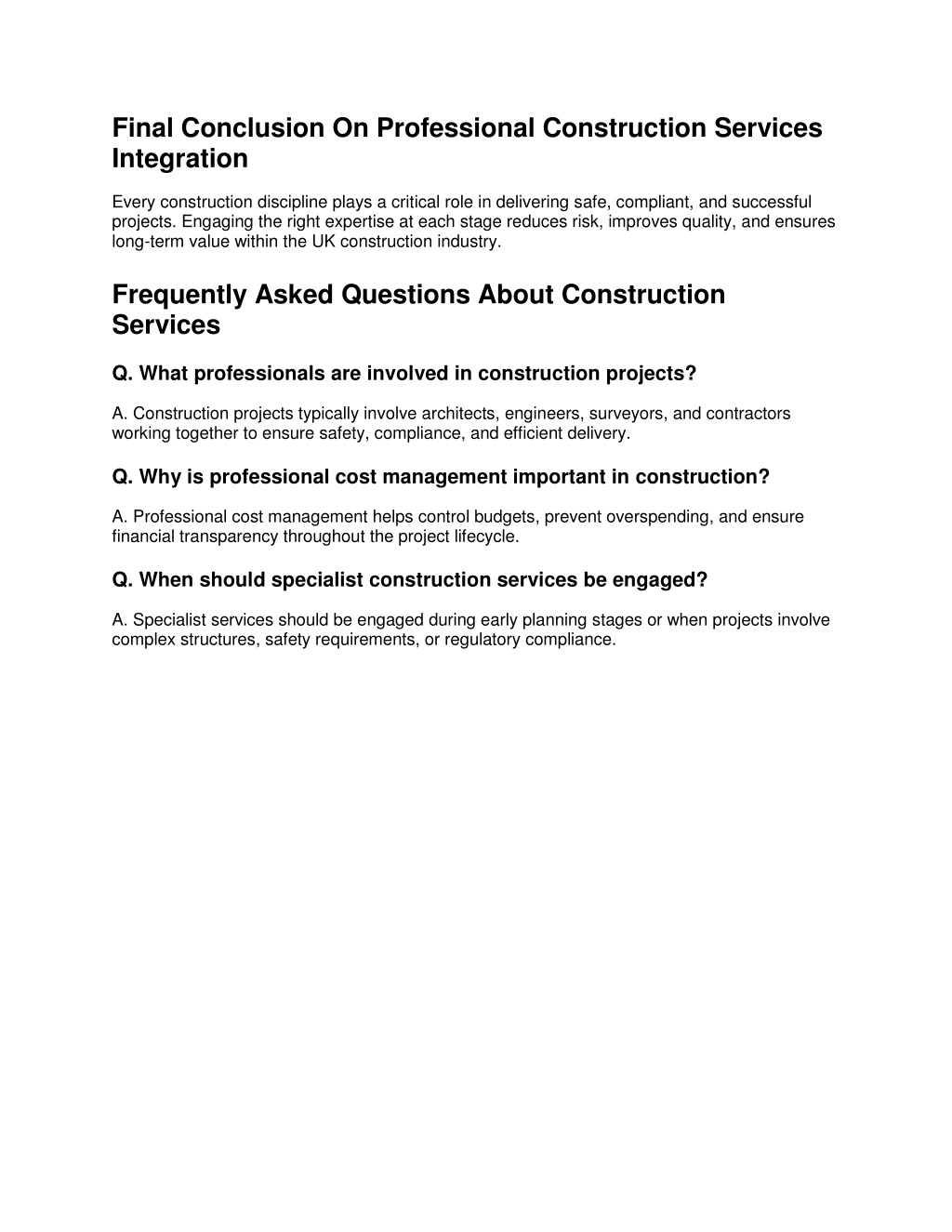 Consruction Conclusion PPT - A Detailed Overview of Professional Construction Services in the ...