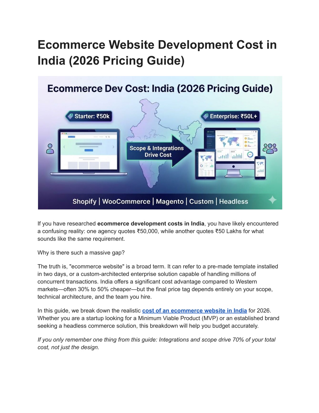 PPT - Ecommerce Website Development Cost in India (2026 Pricing Guide ...
