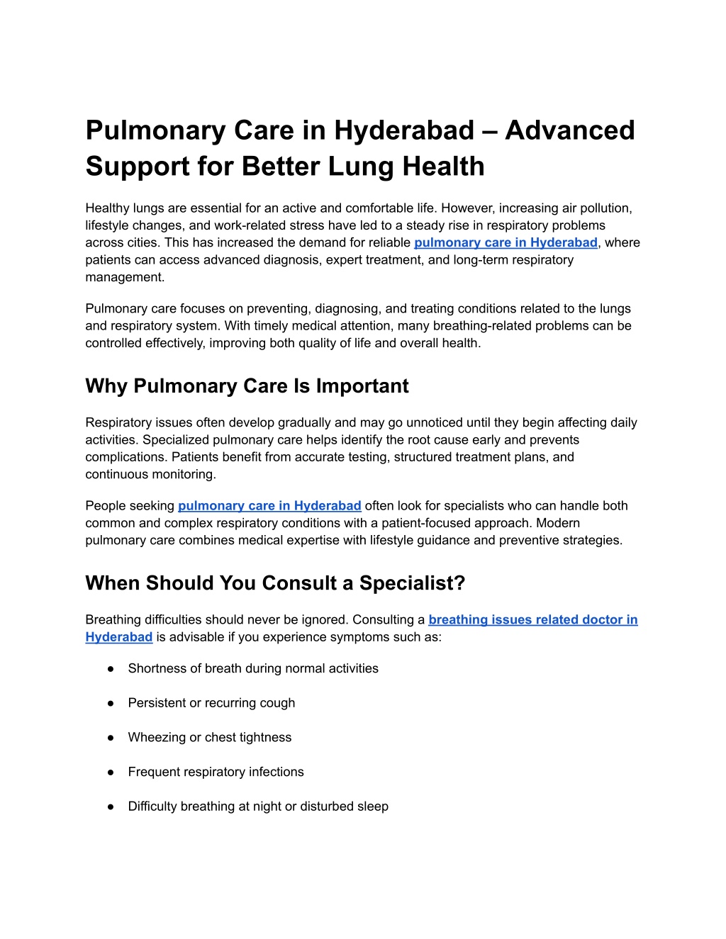 PPT - pulmonary care in hyderabad PowerPoint Presentation, free ...