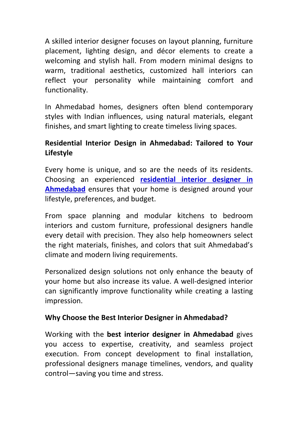 PPT - Residential Interior Designer Ahmedabad Tailored Homes PowerPoint ...