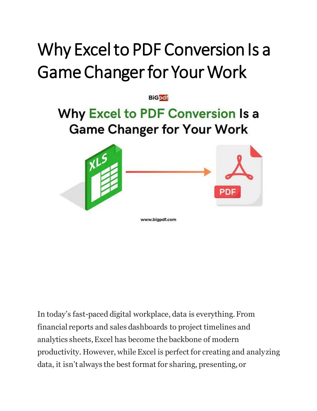PPT - Why Excel to PDF Conversion Is a Game Changer for Your Work ...