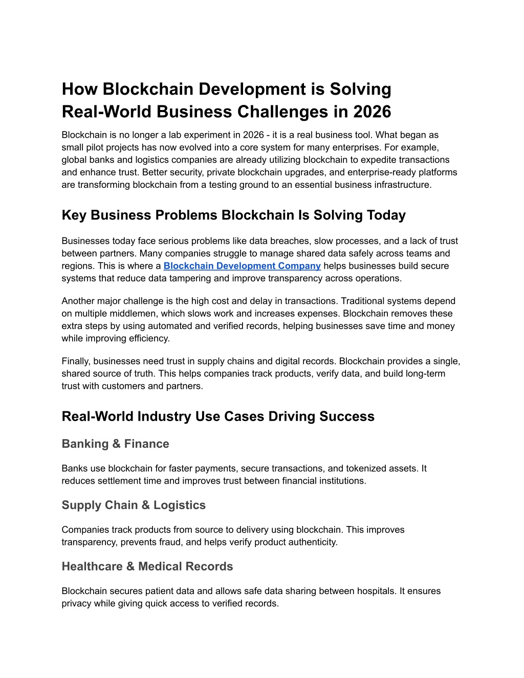 PPT - How Blockchain Development is Solving Real-World Business ...
