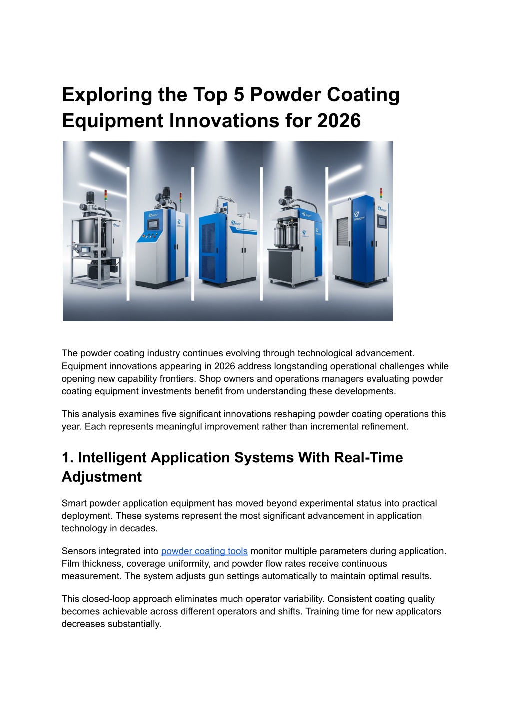 PPT - Exploring the Top 5 Powder Coating Equipment Innovations for 2026 ...