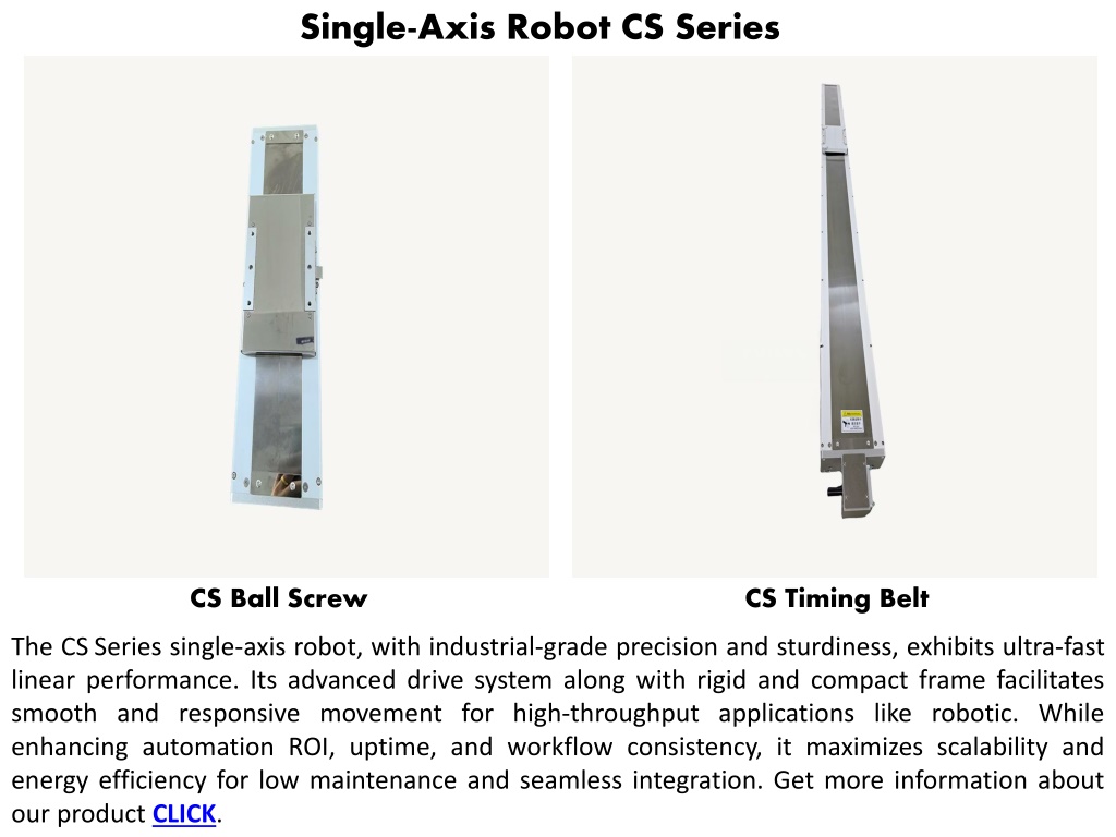 PPT - Single Axis Robot CS Series Manufacturer PowerPoint Presentation ...