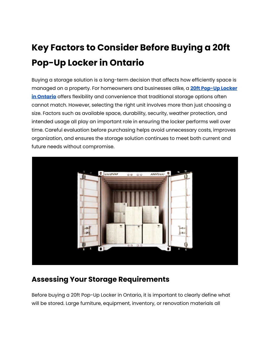 PPT - Key Factors to Consider Before Buying a 20ft Pop-Up Locker in ...