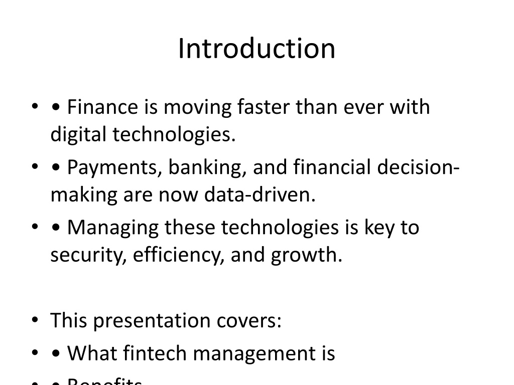PPT - What Is Financial Technology Management? Benefits, Challenges ...