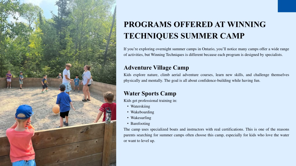 PPT - Why Parents Trust Winning Techniques Summer Camp in Ontario ...