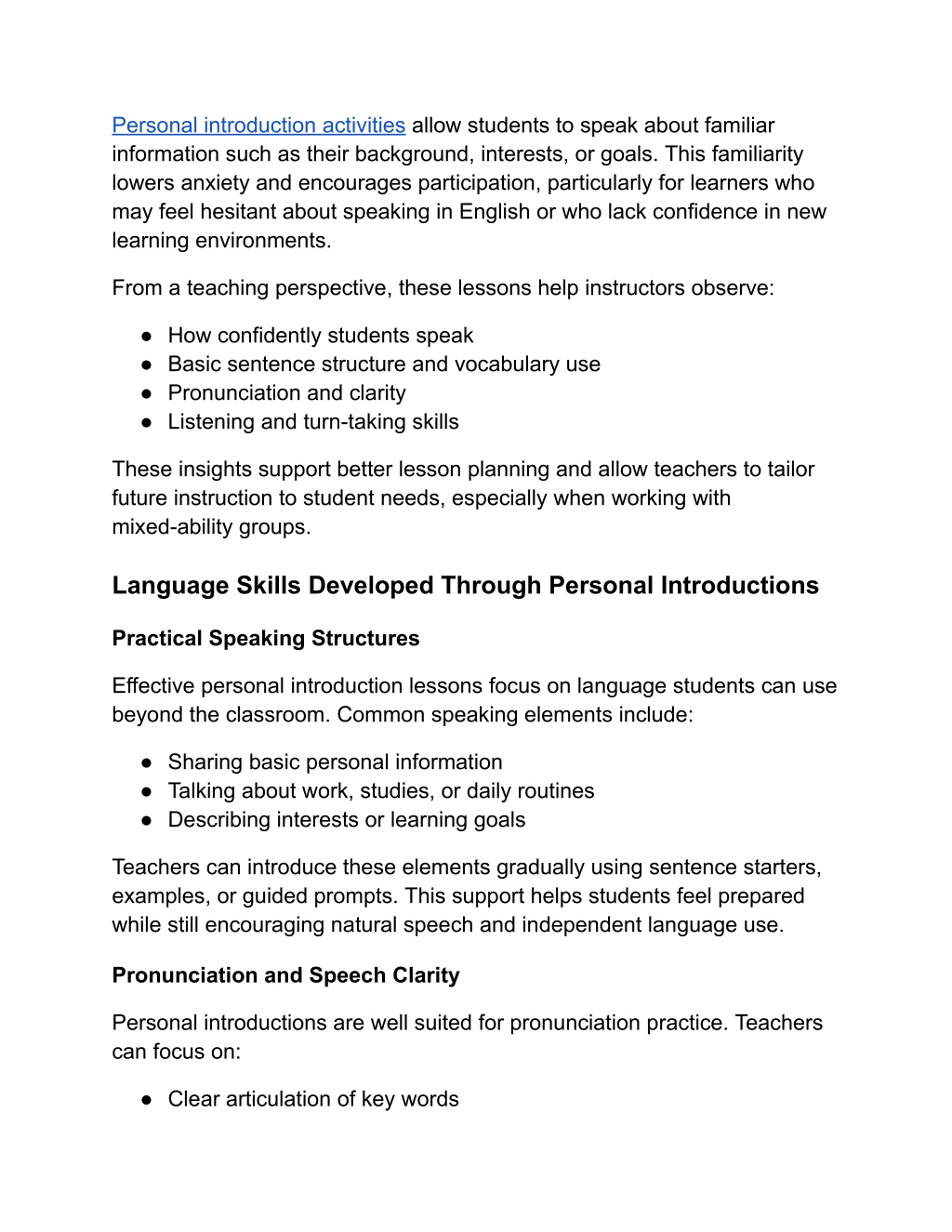 Class Introduction Activity PPT - Teaching ESL Self Introductions Effectively in the Classroom ...