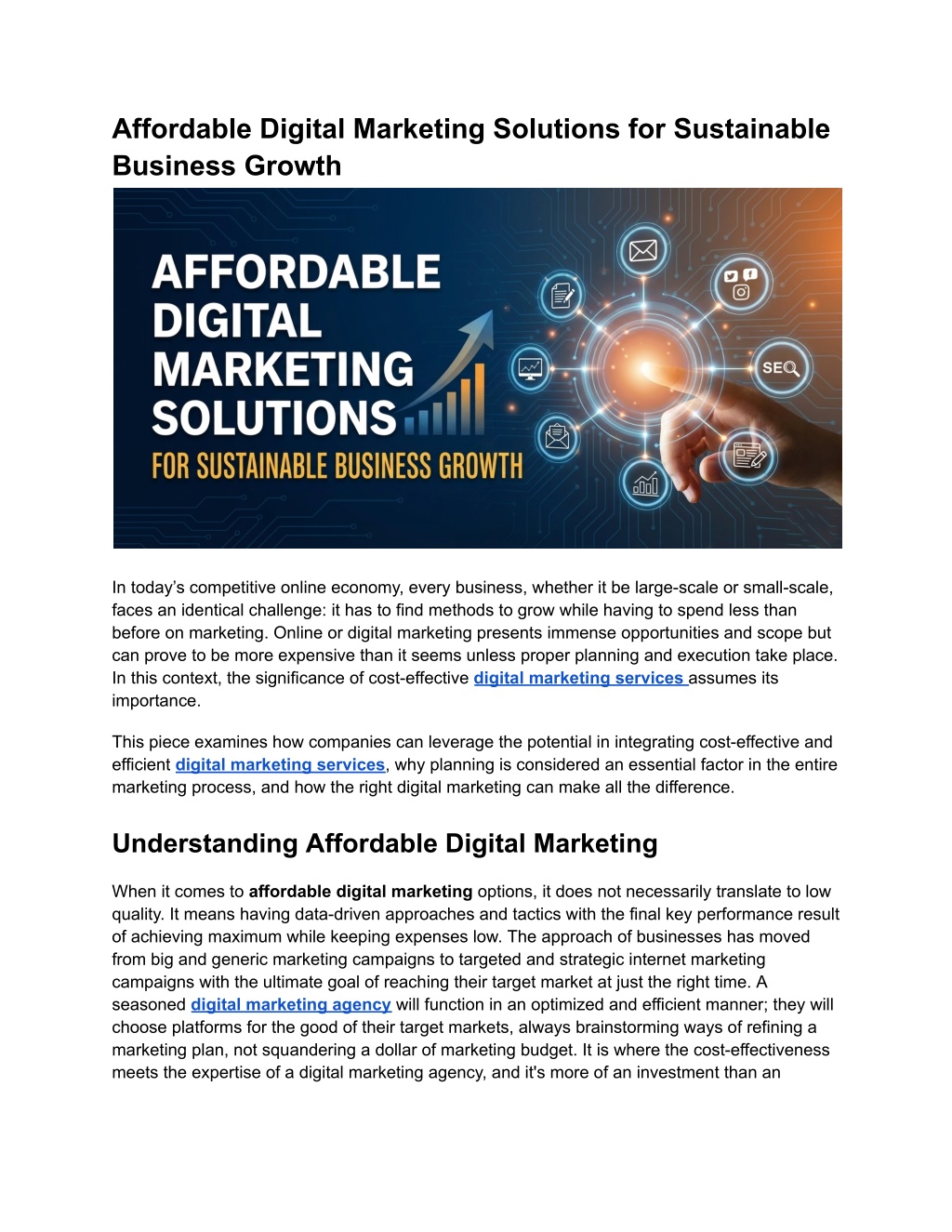 PPT - Affordable Digital Marketing Solutions for Sustainable Business ...