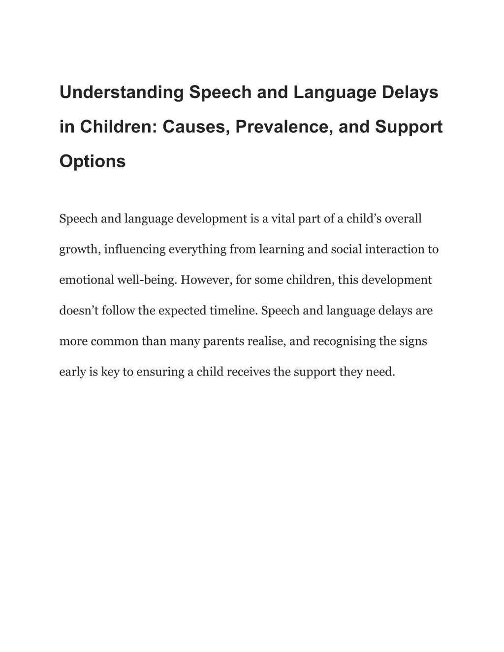 PPT - Understanding Speech and Language Delays in Children_ Causes ...