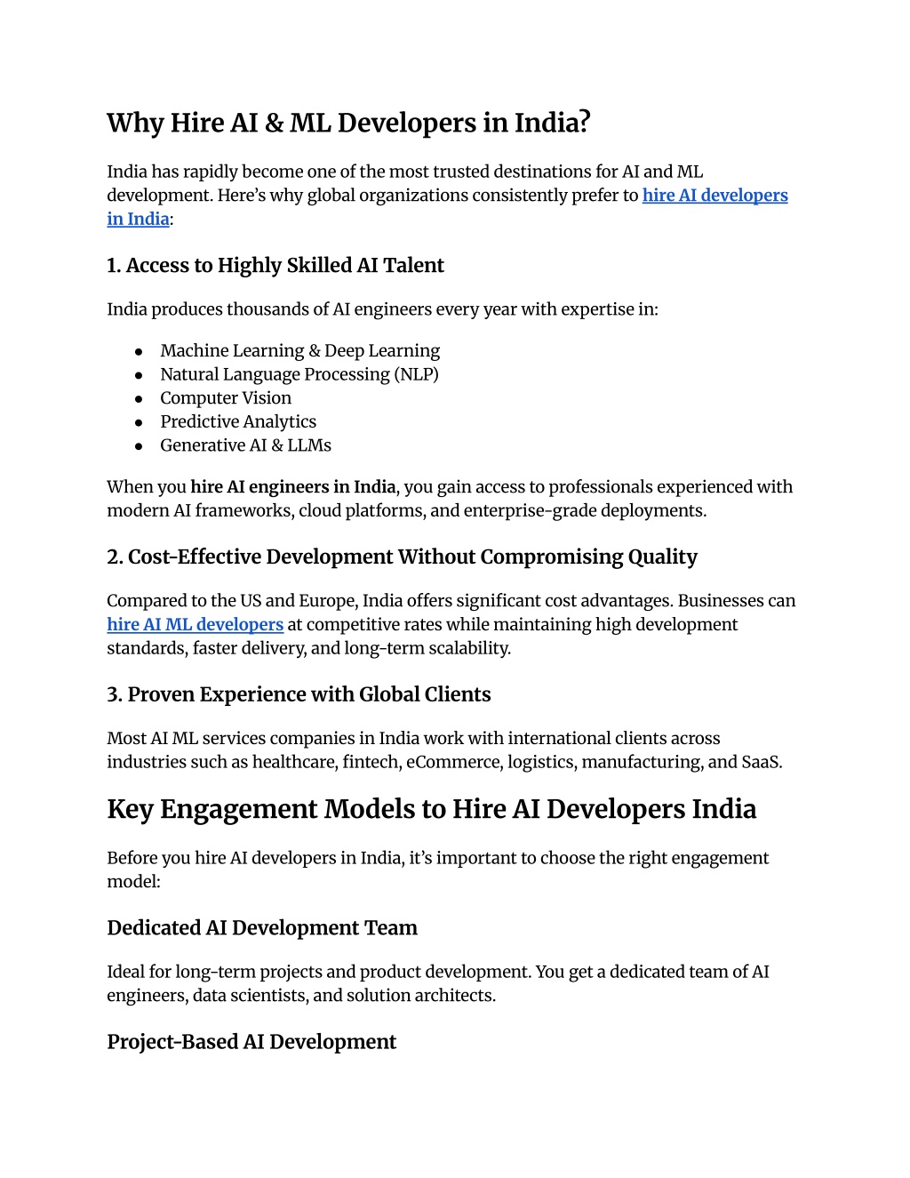 PPT - Hire AI & ML Developers in India_ A Complete Guide for ...