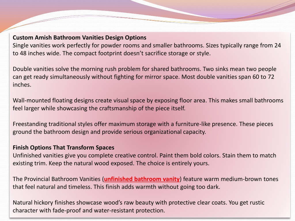 Vanity R64 PPT - Elegant Custom Amish Bathroom Vanities for Every Home ...