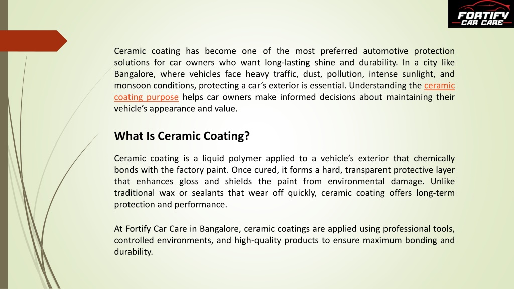 PPT - The Purpose of Ceramic Coating in Automotive Protection ...
