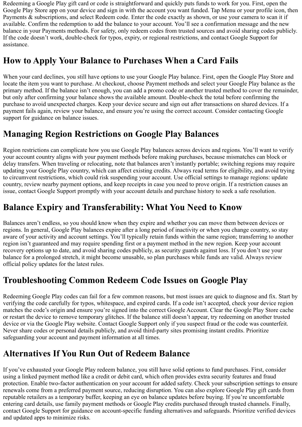 PPT - When Card Payments Fail: Using a Google Play Redeem Code Balance ...